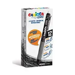 (4304301) CARIOCA BOLÍGRAFO TINTA BORRABLE OOPS RETRÁCTIL 0.7MM MONOCOLOR NEGRO CAJA 12 UD