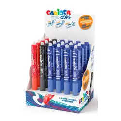 (43044) CARIOCA BOLÍGRAFO TINTA BORRABLE OPPS RETRÁCTIL 0.7MM COLORES SURTIDOS EXPOSITOR 24 UD