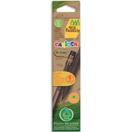 (43091) CARIOCA ESTUCHE 6 LÁPICES DE GRAFITO TITA ECO FAMILY HB CON GOMA