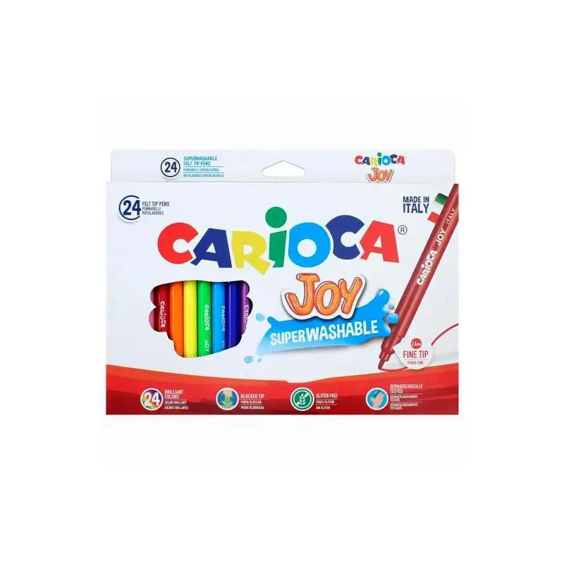 (40615 / 40532) CARIOCA ROTULADOR JOY PUNTA FINA COLORES SURTIDOS ESTUCHE 24 UD