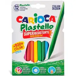 (42711) CARIOCA PLASTICERAS RESISTENTES PLASTELLO ESTUCHE 12 C/SURTIDOS