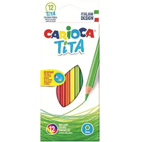(42793) CARIOCA LÁPICES DE COLORES TITA SURTIDOS ESTUCHE 12 UD