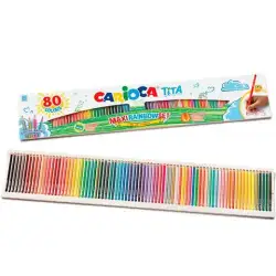 (42890) CARIOCA LÁPICES DE COLORES TITA MAXI RAINBOW C/SURTIDOS ESTUCHE 80 UD