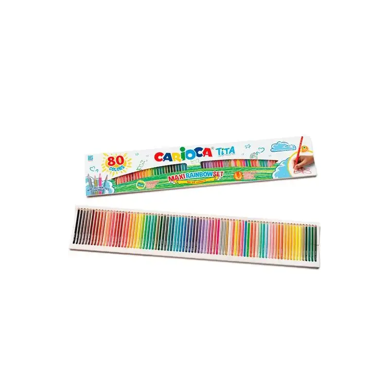 (42890) CARIOCA LÁPICES DE COLORES TITA MAXI RAINBOW C/SURTIDOS ESTUCHE 80 UD