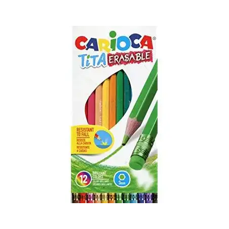 (42897) CARIOCA LÁPICES DE COLORES TITA CON GOMA C/SURTIDOS ESTUCHE 12 UD