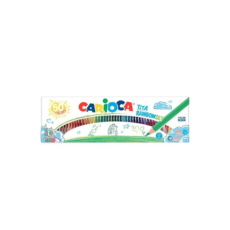 (42990) CARIOCA LÁPICES DE COLORES TITA RAINBOW C/SURTIDOS ESTUCHE 50 UD