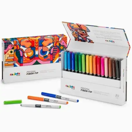 (45208) CARIOCA PLUS ROTULADORES PRISMA COLORES SURTIDOS CAJA RÍGIDA 30 UD