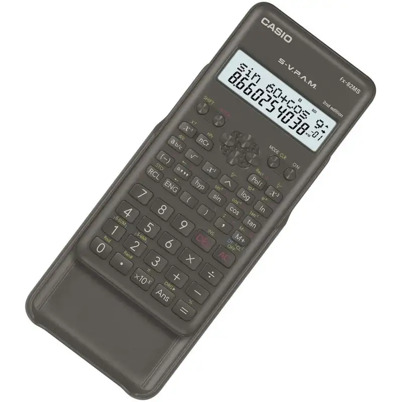 (FX-82MSII) CASIO CALCULADORA CIENTIFICA NEGRA 12 Y 10+2 DÍGITOS 240 FUNCIONES FX-82MS-2