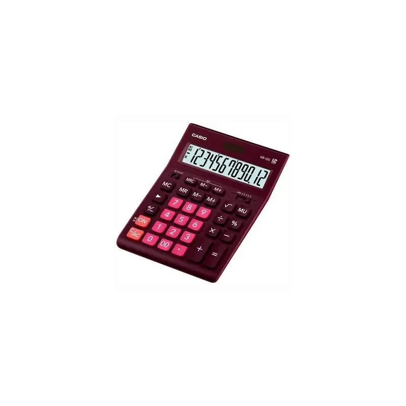 (GR-12C-WR) CASIO CALCULADORA DE OFICINA SOBREMESA 12 DÍGITOS GRANATE