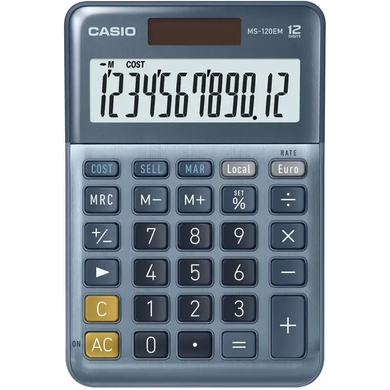 (MS-120EM) CASIO CALCULADORA DE OFICINA SOBREMESA AZUL MS-120EM