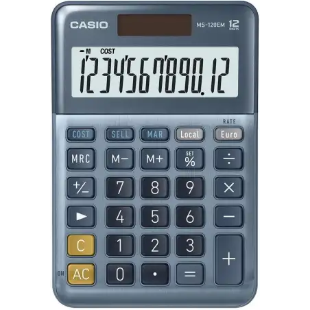(MS-120EM) CASIO CALCULADORA DE OFICINA SOBREMESA AZUL MS-120EM