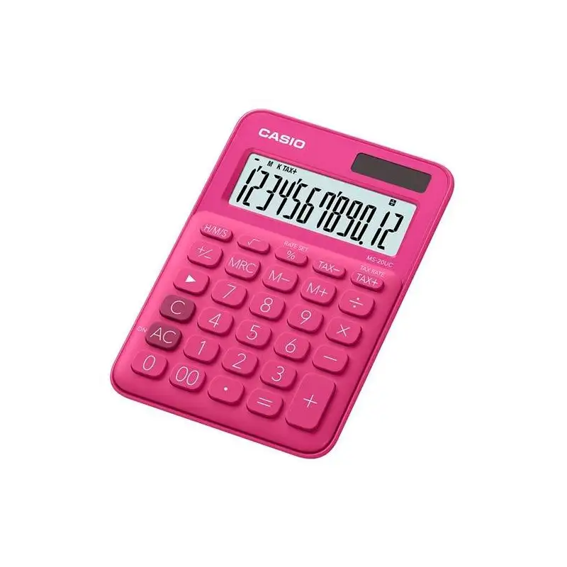 (MS-20UC-RD) CASIO CALCULADORA DE OFICINA SOBREMESA FUCSIA 12 DÍGITOS MS-20UC