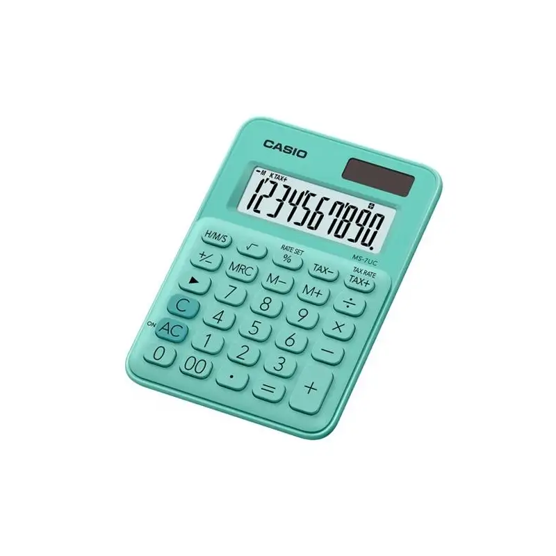(MS-7UC-GN) CASIO CALCULADORA DE OFICINA SOBREMESA VERDE 10 DÍGITOS