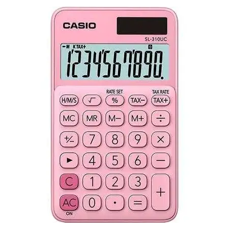 (SL-310UC-PK) CASIO CALCULADORA DE OFICINA SL-310UC-PK 10 DÍGITOS ROSA CLARO