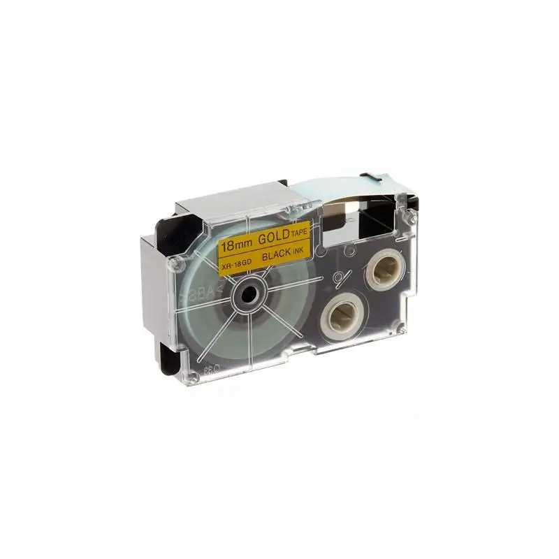 (XR-18GD-1) CASIO CINTA PARA ETIQUETADORA 8M X 18MM NEGRO/ORO