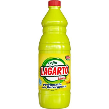 (002052) LAGARTO LEJÍA PERFUMADA LIMÓN CON DETERGENTE BOTELLA 1500ML