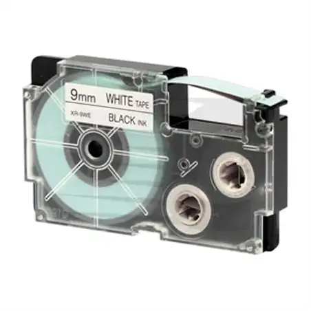 (XR-9WE1) CASIO CINTA IMPRESIÓN DE NAILON 8M X 9MM NEGRO/BLANCO