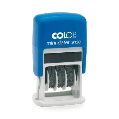 (104789) COLOP SELLO PRINTER S120 4MM FECHA ESPAÑOL AZUL/AZUL