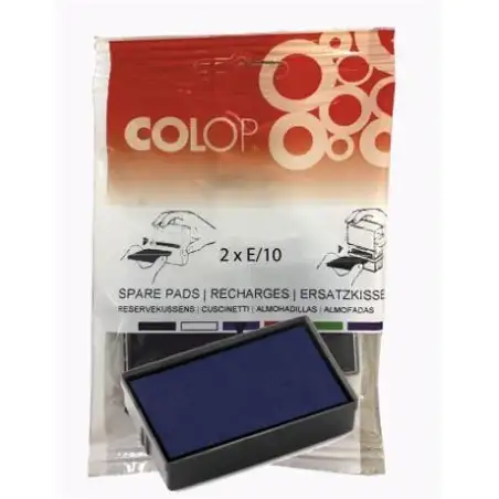 (107126) COLOP ALMOHADILLA E/10 AZUL BLISTER -2U-