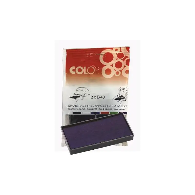 (107204) COLOP ALMOHADILLA E/40 AZUL BLISTER -2U-