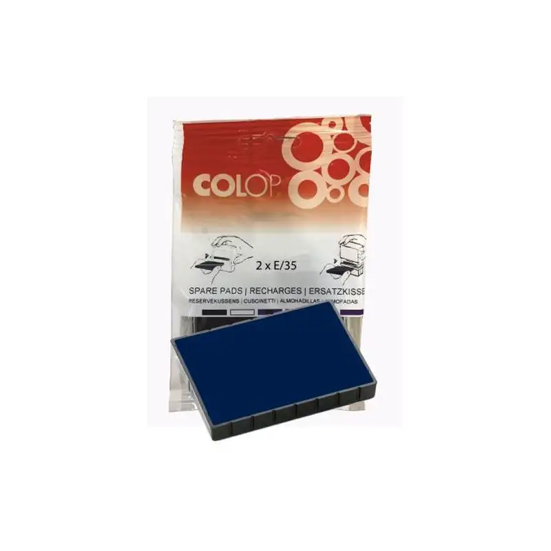 (107335) COLOP ALMOHADILLA E/35 AZUL BLISTER -2U-