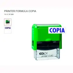 (151711A) COLOP SELLO PRINTER C20 FORMULA " COPIA " ALMOHADILLA E/20 14X38MM AZUL CARCASA KIWI