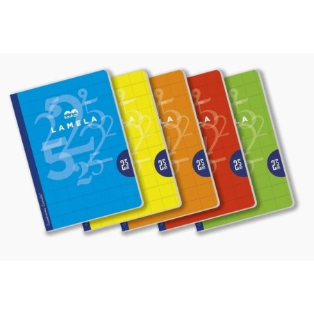 (06A404S) LAMELA LIBRETA GRAPADA 50H A4 90GR CUADROVÍA 4MM C/MARGEN C/SURTIDOS BÁSICO