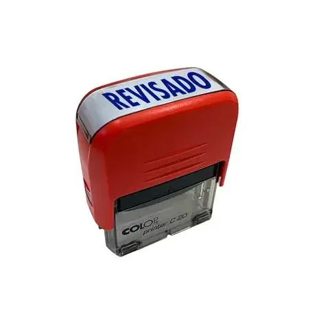 (500703R) COLOP SELLO PRINTER C20 FORMULA " REVISADO " ALMOHADILLA E/20 14X38MM ROJO