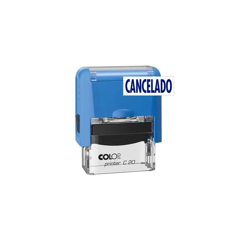 (501232) COLOP SELLO PRINTER C20 FORMULA " CANCELADO " ALMOHADILLA E/20 14X38MM AZUL