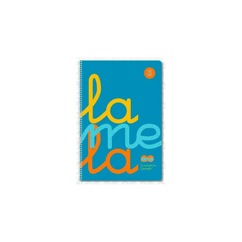 (7FTP005B) LAMELA CUADERNO ESPIRAL 80H FOLIO 90GR CUADROVÍA 5MM C/MARGEN CUBIERTA PP AZUL FLUORESCENTE