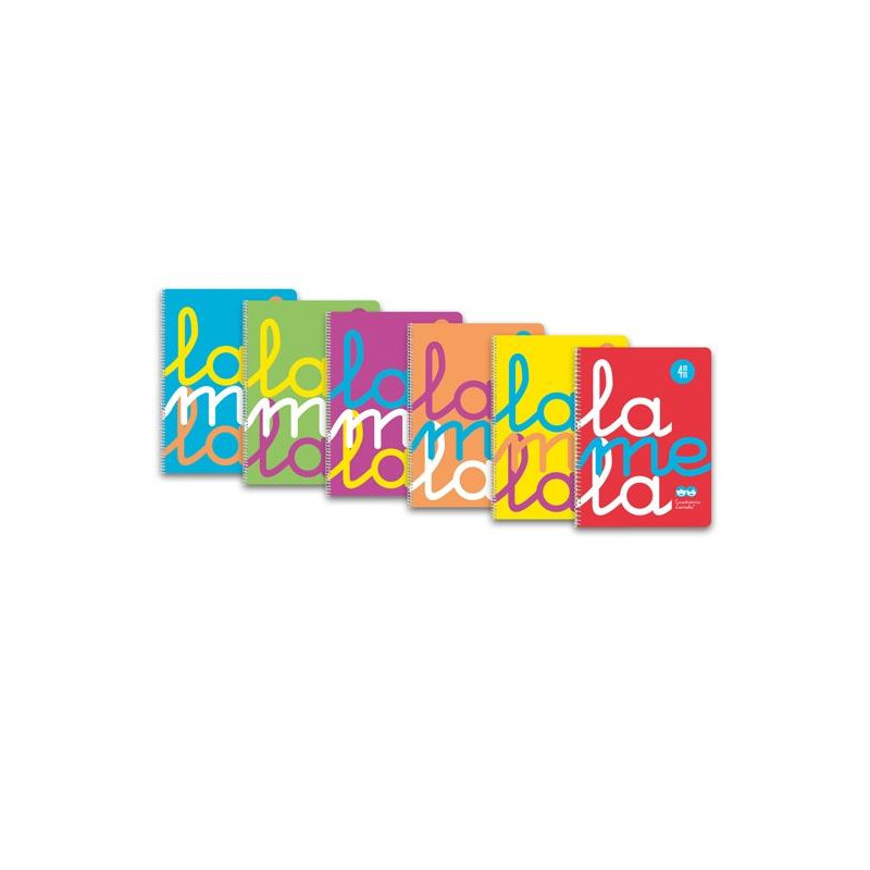 (7FTP04S6) LAMELA CUADERNO ESPIRAL 80H FOLIO 90GR CUADROVÍA 4MM TAPA PP  C/SURTIDOS