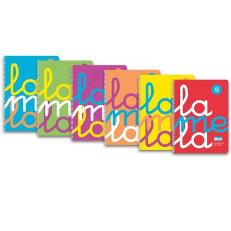 (7FTP04S6) LAMELA CUADERNO ESPIRAL 80H FOLIO 90GR CUADROVÍA 4MM TAPA PP  C/SURTIDOS