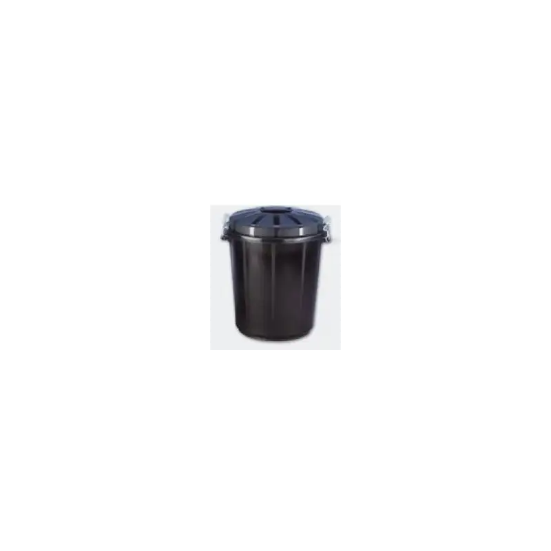 (13260) CUBO BASURA REDONDO CON TAPA 70L NEGRO