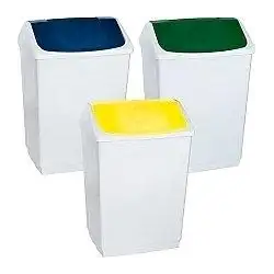 (24260AM) DENOX PAPELERA TAPA BASCULANTE 55L AMARILLO