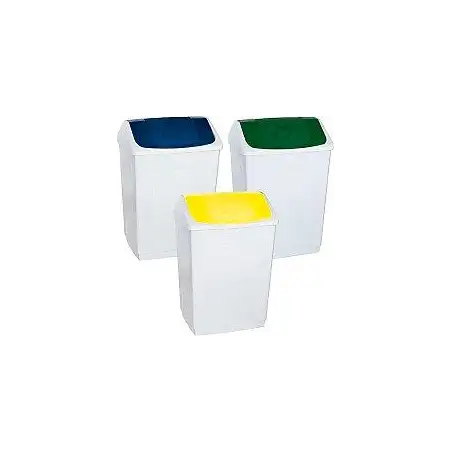 (24260BL) DENOX PAPELERA TAPA BASCULANTE 55L BLANCO