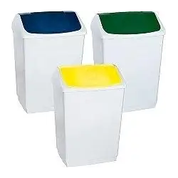 (24260VE) DENOX PAPELERA TAPA BASCULANTE 55L VERDE