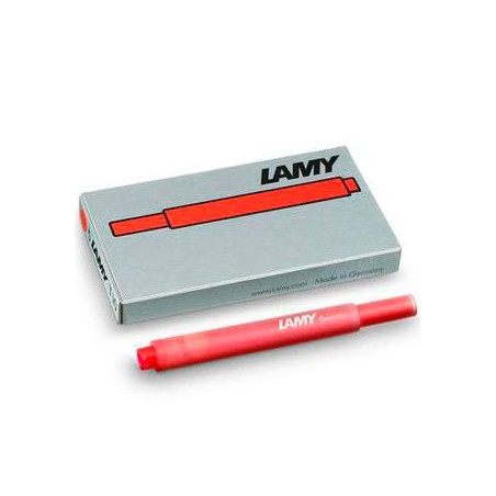 (1202076) LAMY CARTUCHO T10 RED RECAMBIO 825 PARA PLUMA TINTA ROJO CAJA 5U