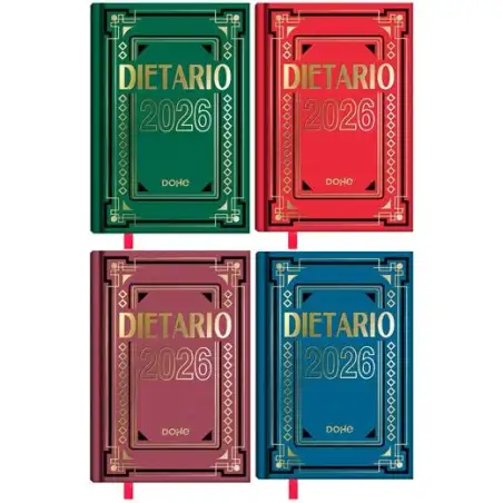 (11154-2026) DOHE DIETARIO OCTAVO 11.5X16.5CM DP CARTÓN GELTEX C/SURTIDOS 2026