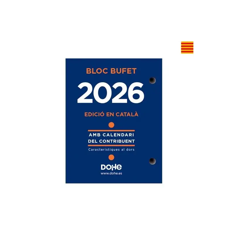 (11604-2026) DOHE BLOQUE BUFETE ANUAL 8.5X11CM CATALÁN 2026