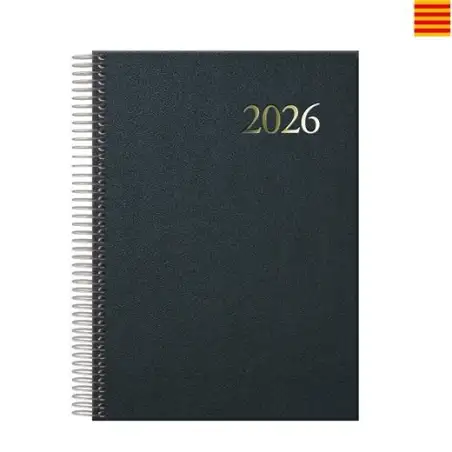 (12735-2026) DOHE AGENDA ANUAL SEGOVIA ESPIRAL 14X20CM DP NEGRO 2026 CATALÁN