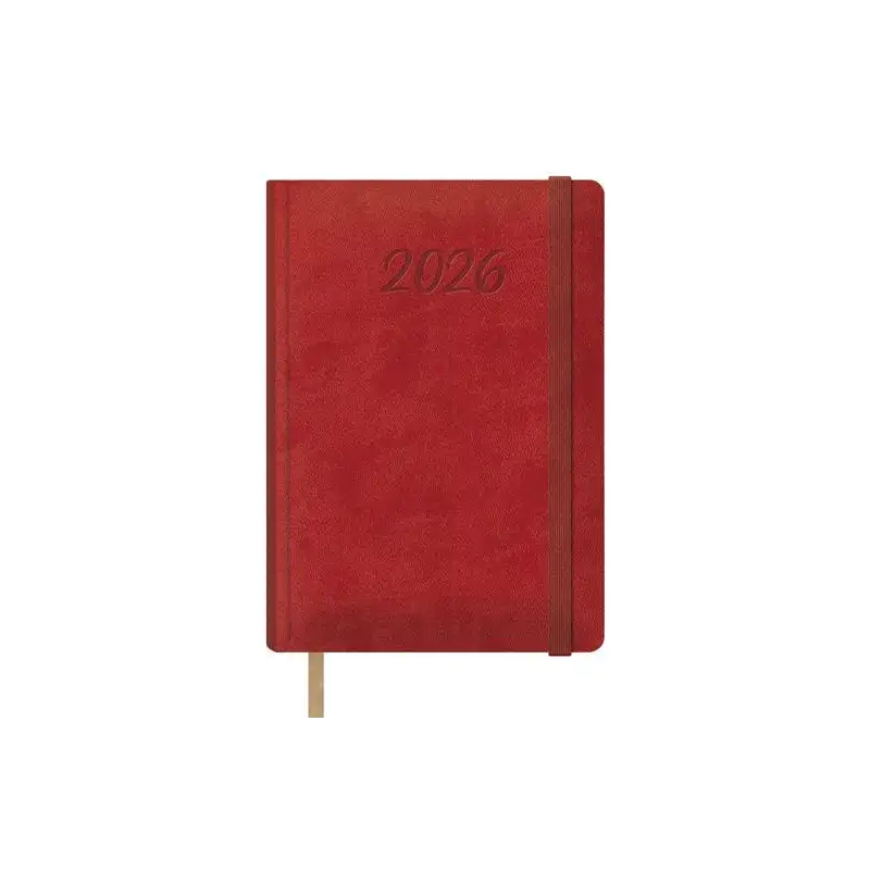 (12879-2026) DOHE AGENDA ANUAL SAMBA 15X21CM DP CIERRE C/GOMA ROJO 2026