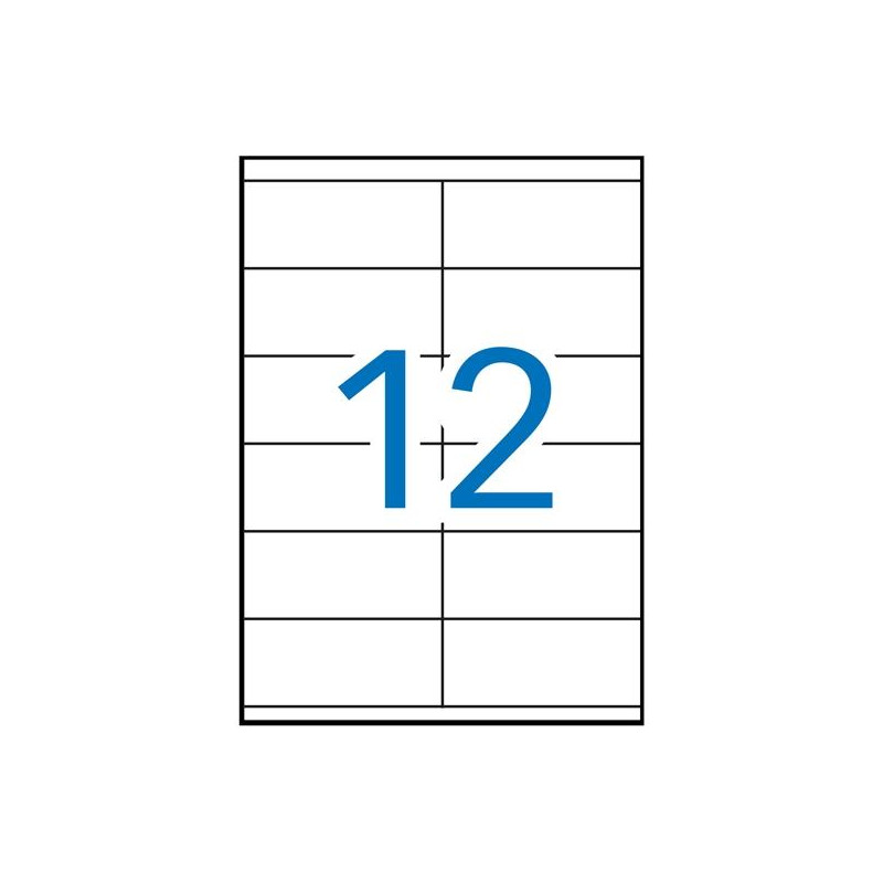 (01289) APLI ETIQUETAS ADHESIVAS 105X48MM INKJET/LÁSER C/RECTOS 12 X 100H BLANCO