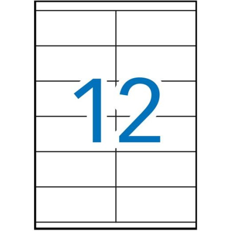 (01289) APLI ETIQUETAS ADHESIVAS 105X48MM INKJET/LÁSER C/RECTOS 12 X 100H BLANCO
