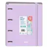 (51998) DOHE CARPETA ANILLAS MIXTAS 4X35MM RECAMBIO A4 100H 5X5MM 90GR 4 SEPARADORES POLYFOAM MORADO PASTEL