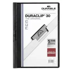 (220001) DURABLE CARPETA DOSSIER PINZA DURACLIP 30 NEGRO A4 -25U-
