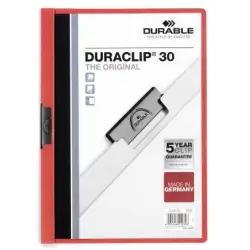 (220003) DURABLE CARPETA DOSSIER PINZA DURACLIP 30 ROJO A4 -25U-
