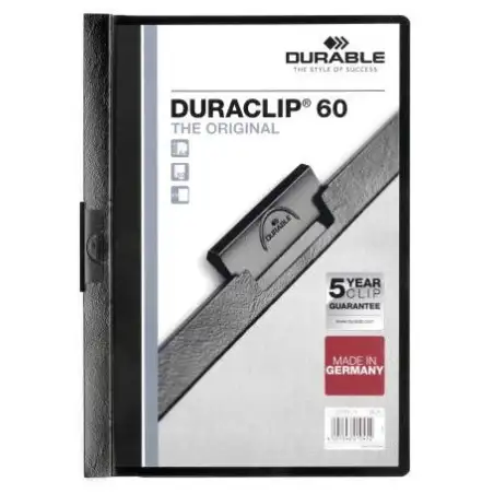 (220901) DURABLE CARPETA DOSSIER PINZA DURACLIP 60 NEGRO A4 -25U-