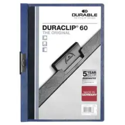 (220907) DURABLE CARPETA DOSSIER PINZA DURACLIP 60 AZUL OSCURO A4 -25U-