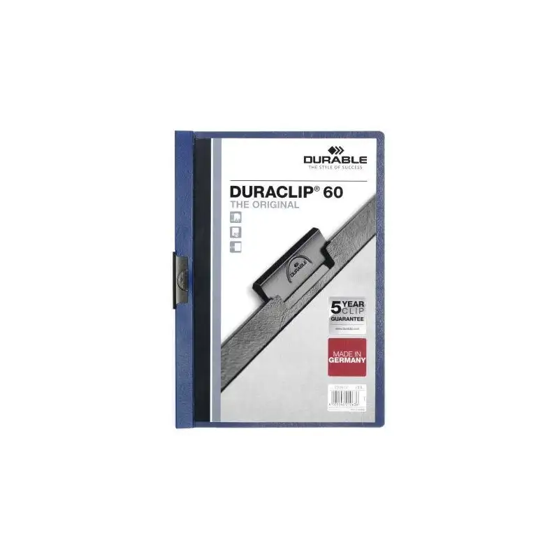 (220907) DURABLE CARPETA DOSSIER PINZA DURACLIP 60 AZUL OSCURO A4 -25U-