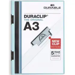 (221806) DURABLE CARPETA DOSSIER PINZA DURACLIP 60 A3 AZUL